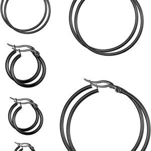 6 Pairs a Set Hoop Earring or 1 Pairs a Set 316L Stainless Steel Hoop Earrings f